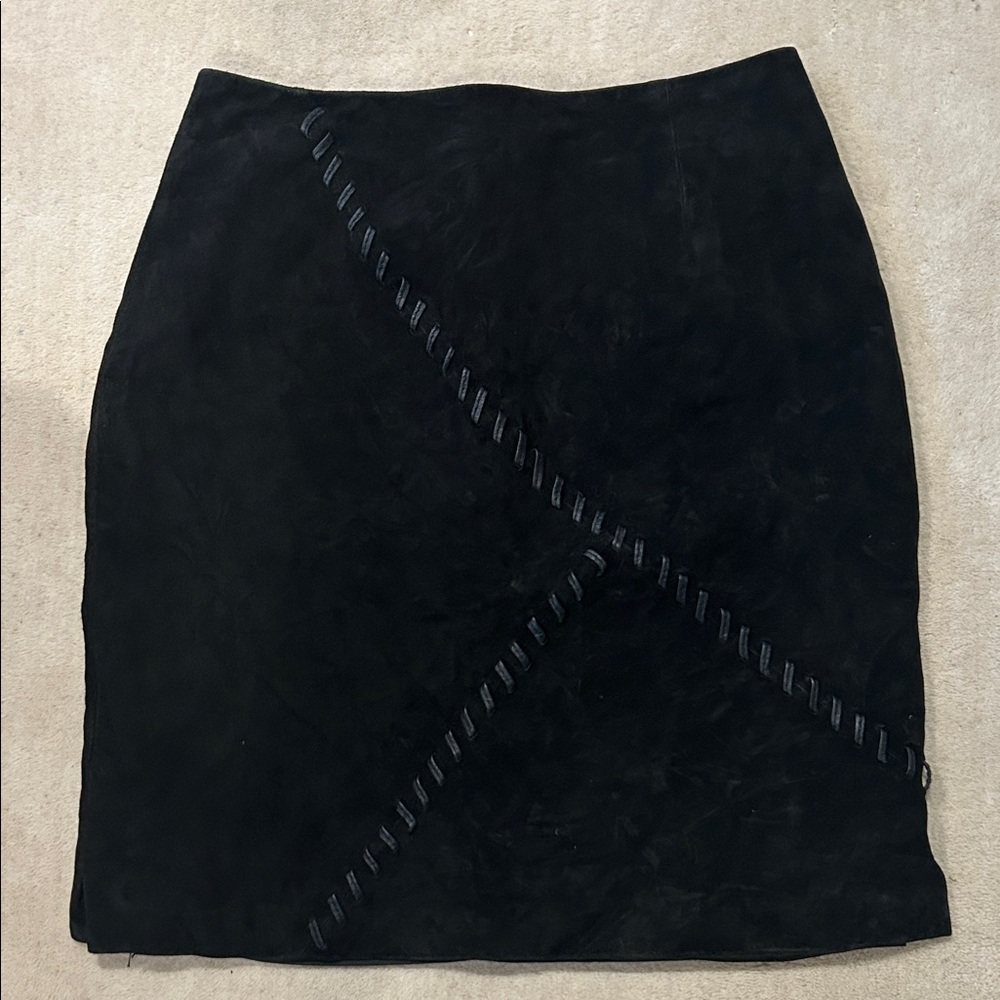Vintage Black Leather Skirt